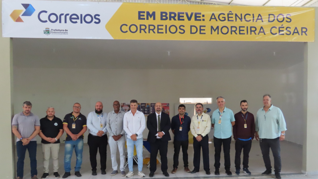 Reunião entre representantes dos Correios, o prefeito Dr. Isael Domingues e o prefeito eleito Ricardo Piorino, confirmando a inauguração da nova agência dos Correios no Terminal Rodoviário de Moreira César, prevista para o final de janeiro.