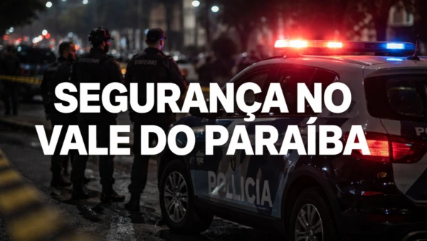 Segurança pública no Vale do Paraíba com presença policial e viatura em patrulhamento noturno