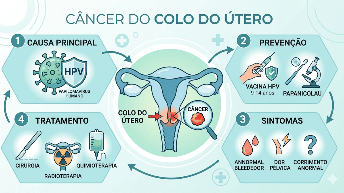 Câncer do colo do útero: sintomas, causas e como prevenir