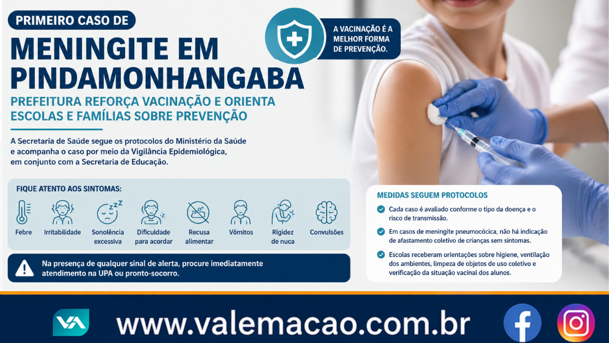 Primeiro caso de meningite em Pindamonhangaba